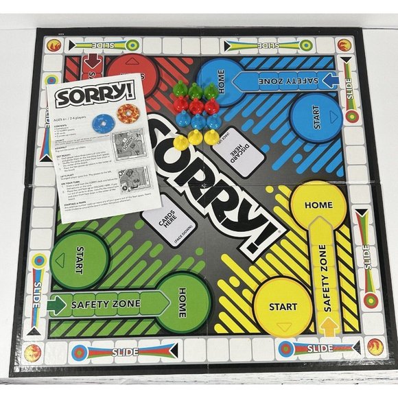 Sorry Board Game Replacement Pieces 12 Pawns 2 Power Up Tokens Instructions - Picture 5 of 5